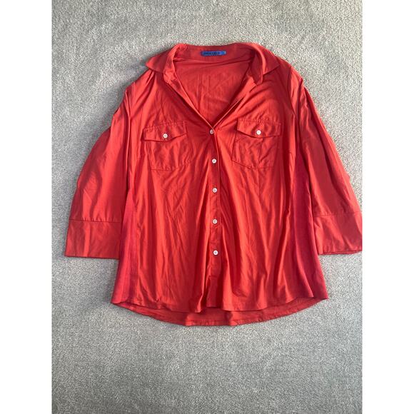J Mclaughin Women's coral Long Sleeves Button-up Top Size Large - Picture 1 of 7